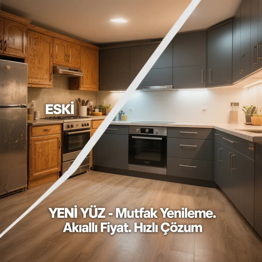 Mutfak dolap kapağı yenileme örneği